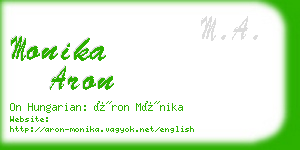 monika aron business card